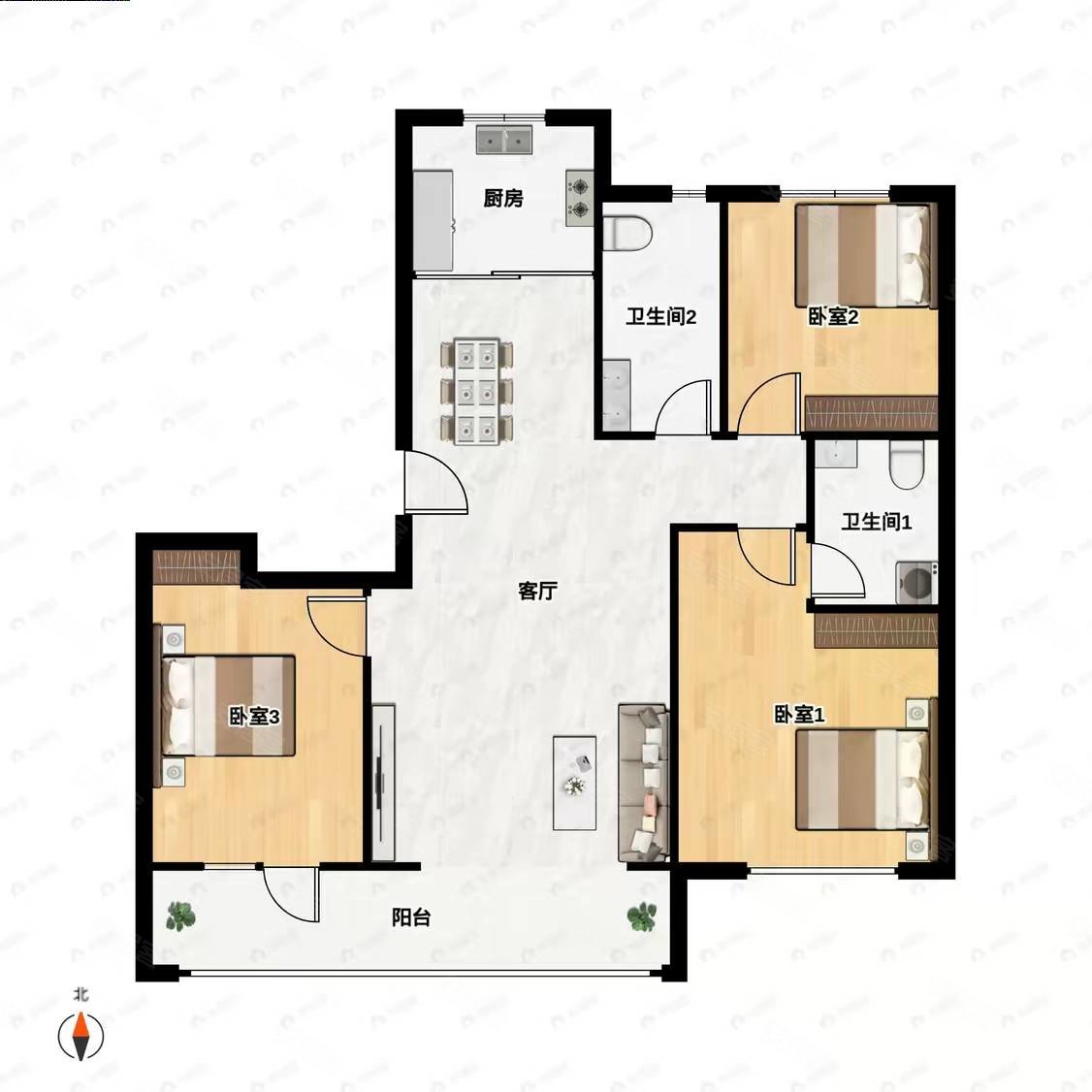 (必看好房!)元宝户型 双阳台 一梯一户 好楼层
