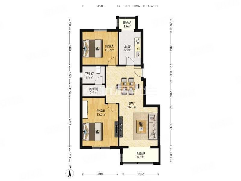 中南湾,两居室,全明户型,精装修,中南湾二手房,510万,2室1厅,1卫,97.