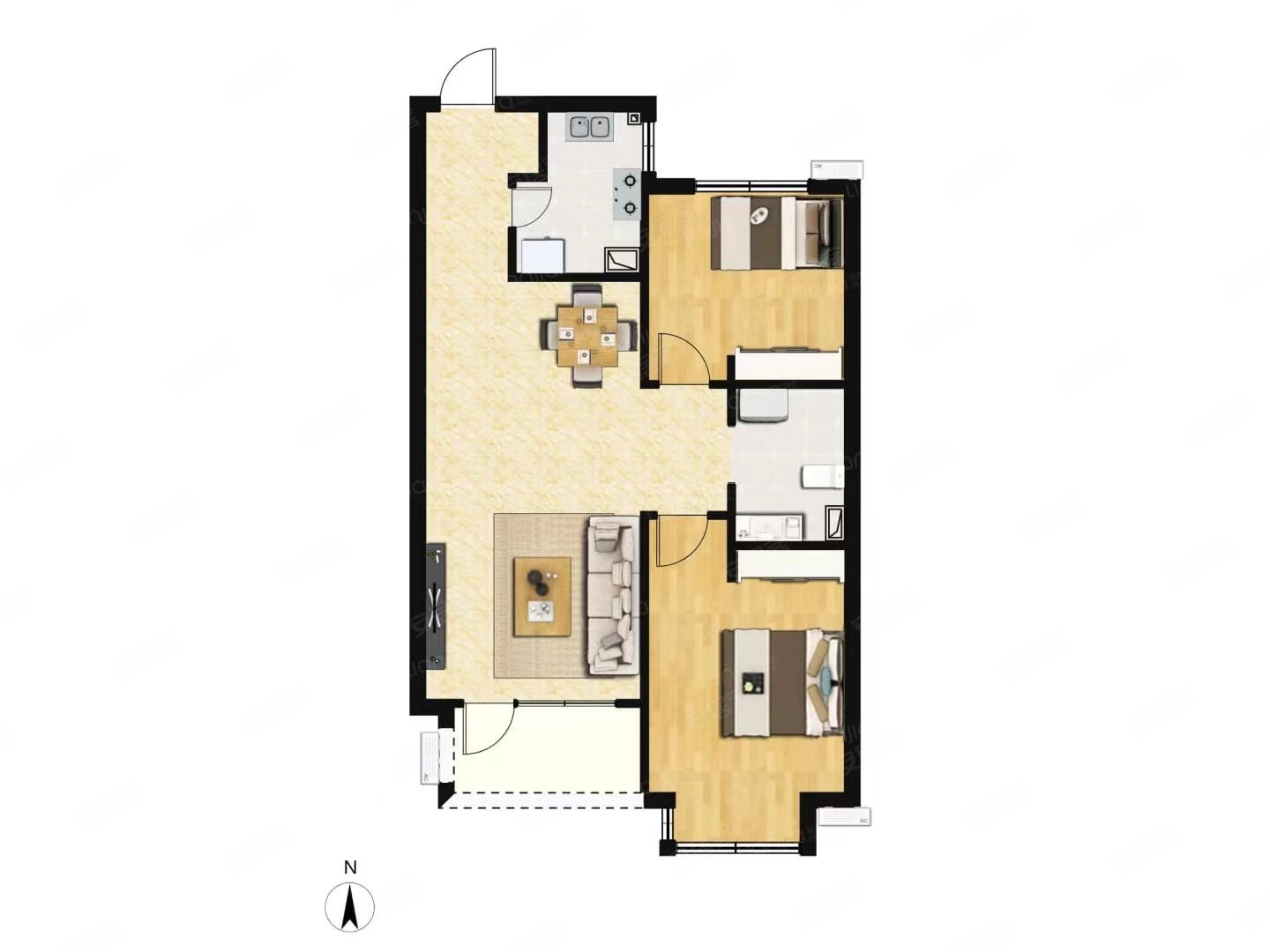 中间楼层采光好 满五 精装好房 产权清晰 南北通透,中国航天揽月湾