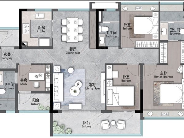 广州天河珠江新城东金碧华府拥有超大空中花园大三房精致装修体验感