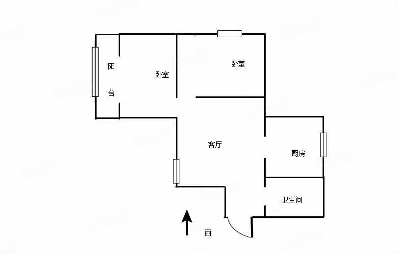 北苑小区2室2厅1卫90㎡南北35万