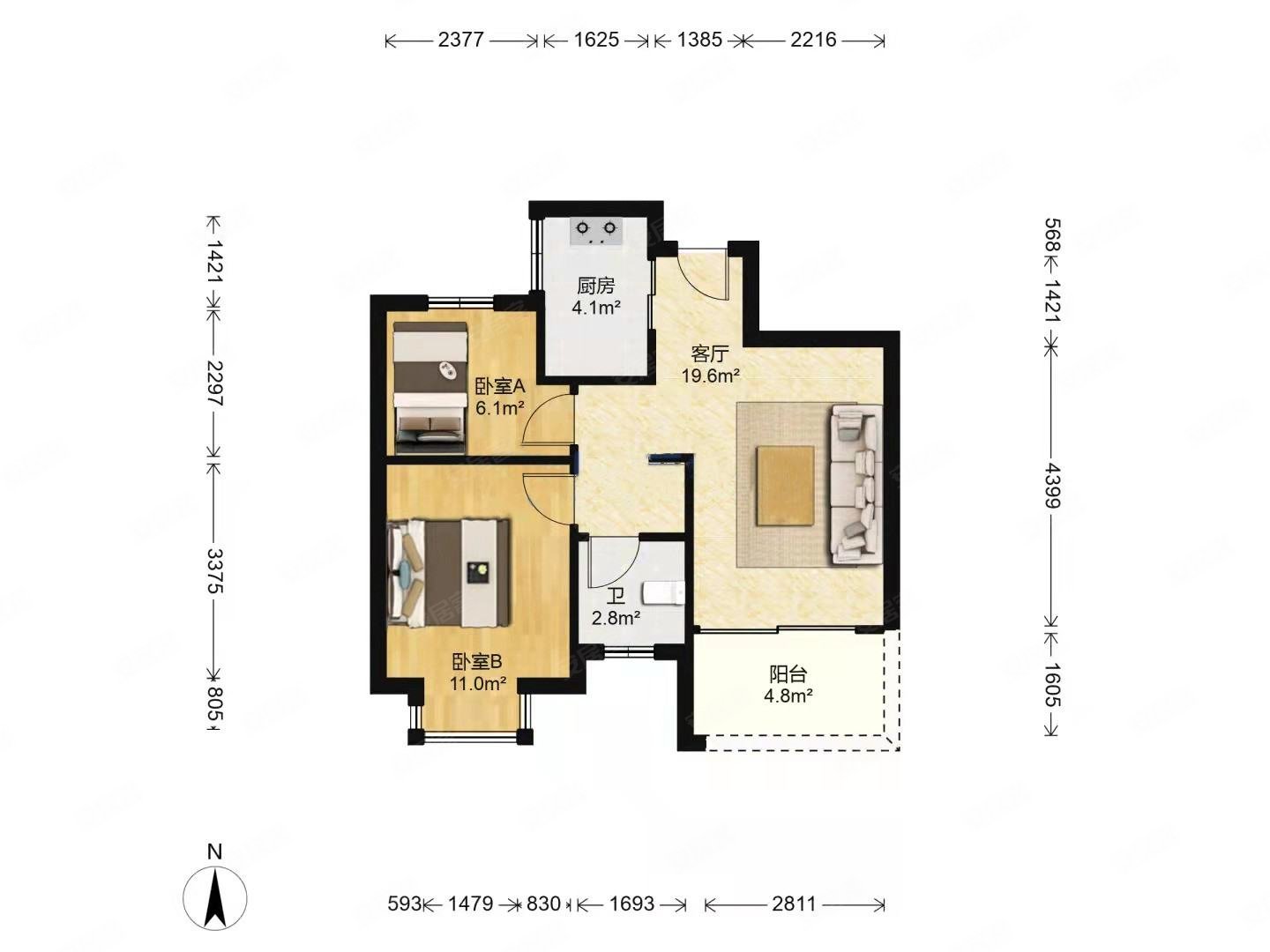 云水湾77平仅售190万看房方便