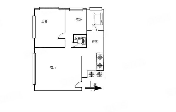 香宫国际大厦1室2厅1卫42㎡东南38万