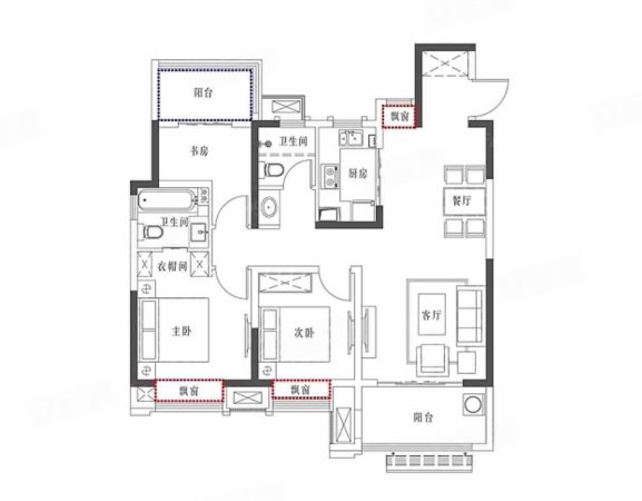 远洋万和云锦边户三房二厅