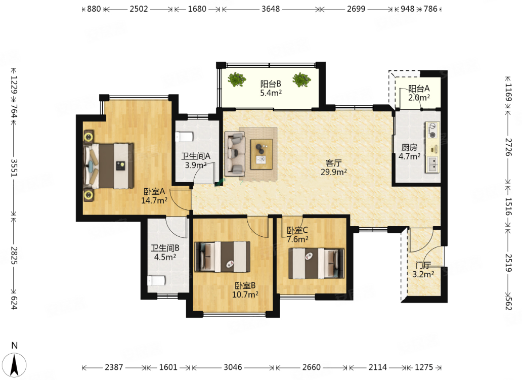 仅契税 绿地品质环境好 空置状态,绿地城二手房,133万,3室2厅,2卫