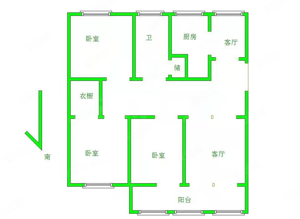 新世纪花园满5 税费少 房型正气,精装修 看房方便,梁溪新世纪花园(北