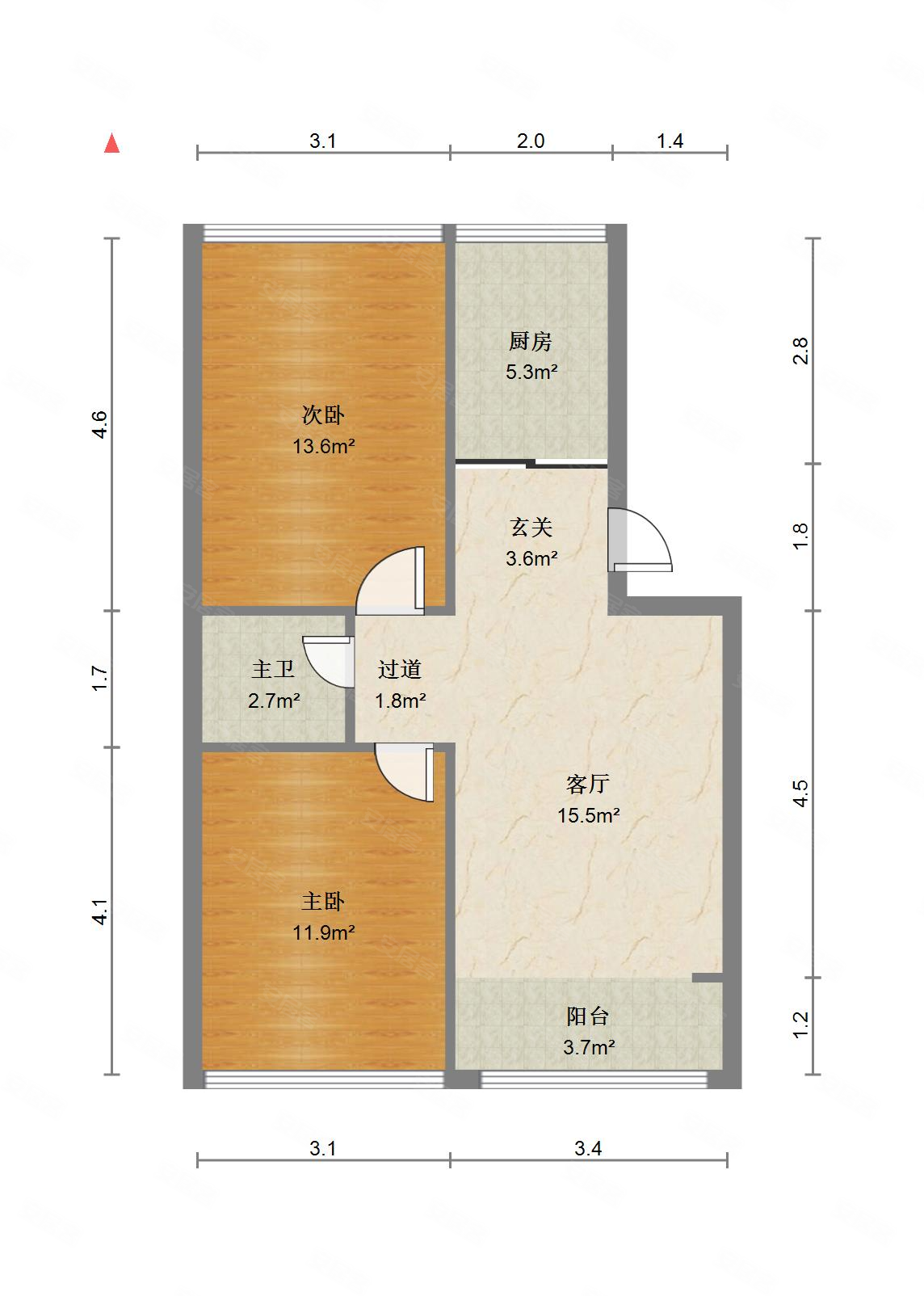 二热十字h户型楼层二热家园精装2室看房随时