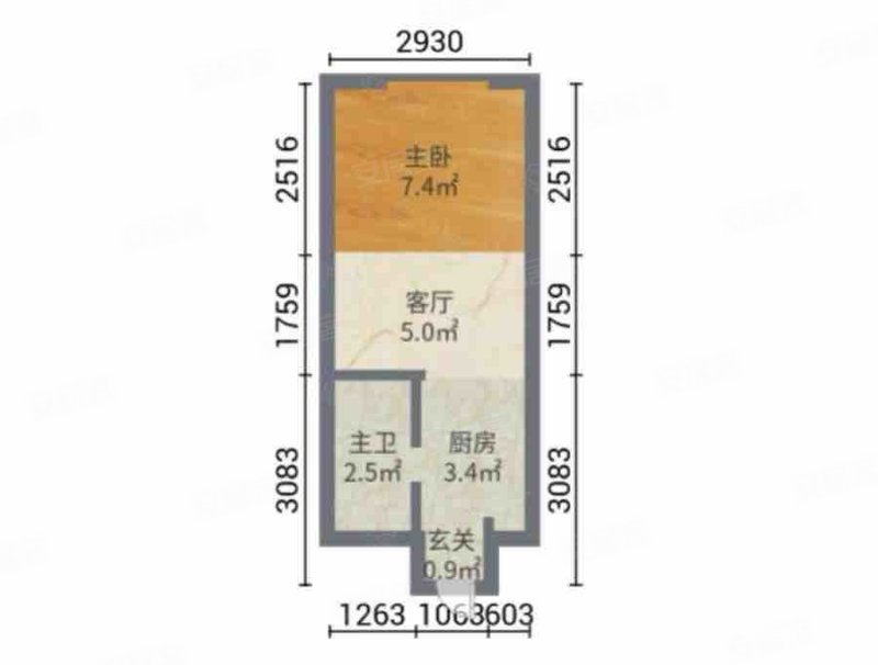 鱼珠城和贵坊1室1厅1卫53㎡南49万