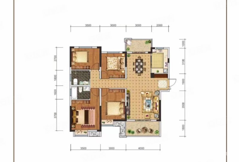 迎宾大道综合社区4室2厅2卫129.88㎡南北58.8万