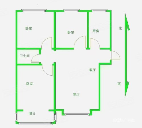 东盛北城御景3室2厅1卫88.1㎡南北47万