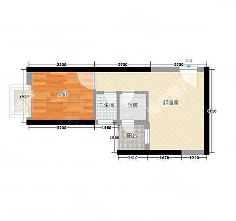 【多图】银湖半山,红岗花园租房,花园小区 独立一房 户型 方正 禧缺