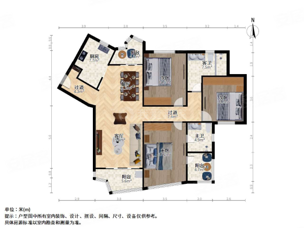 名都城(一期)3室2厅2卫145㎡南980万