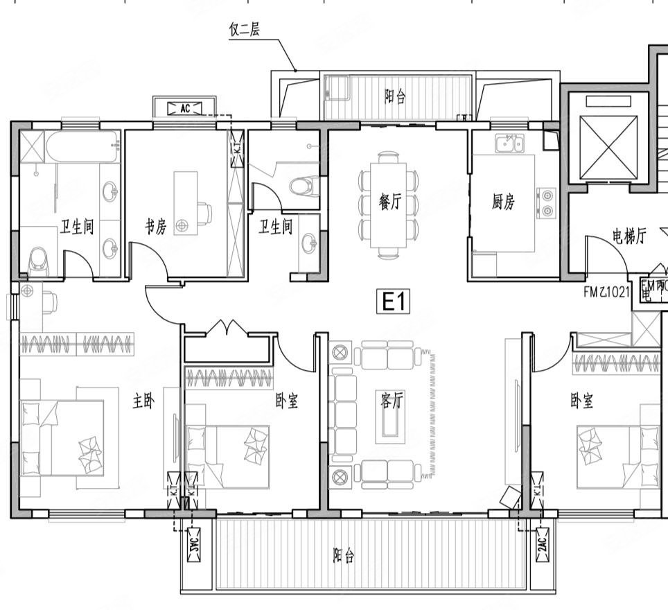 鲲鹏邸(3期)4室2厅2卫161㎡南90万