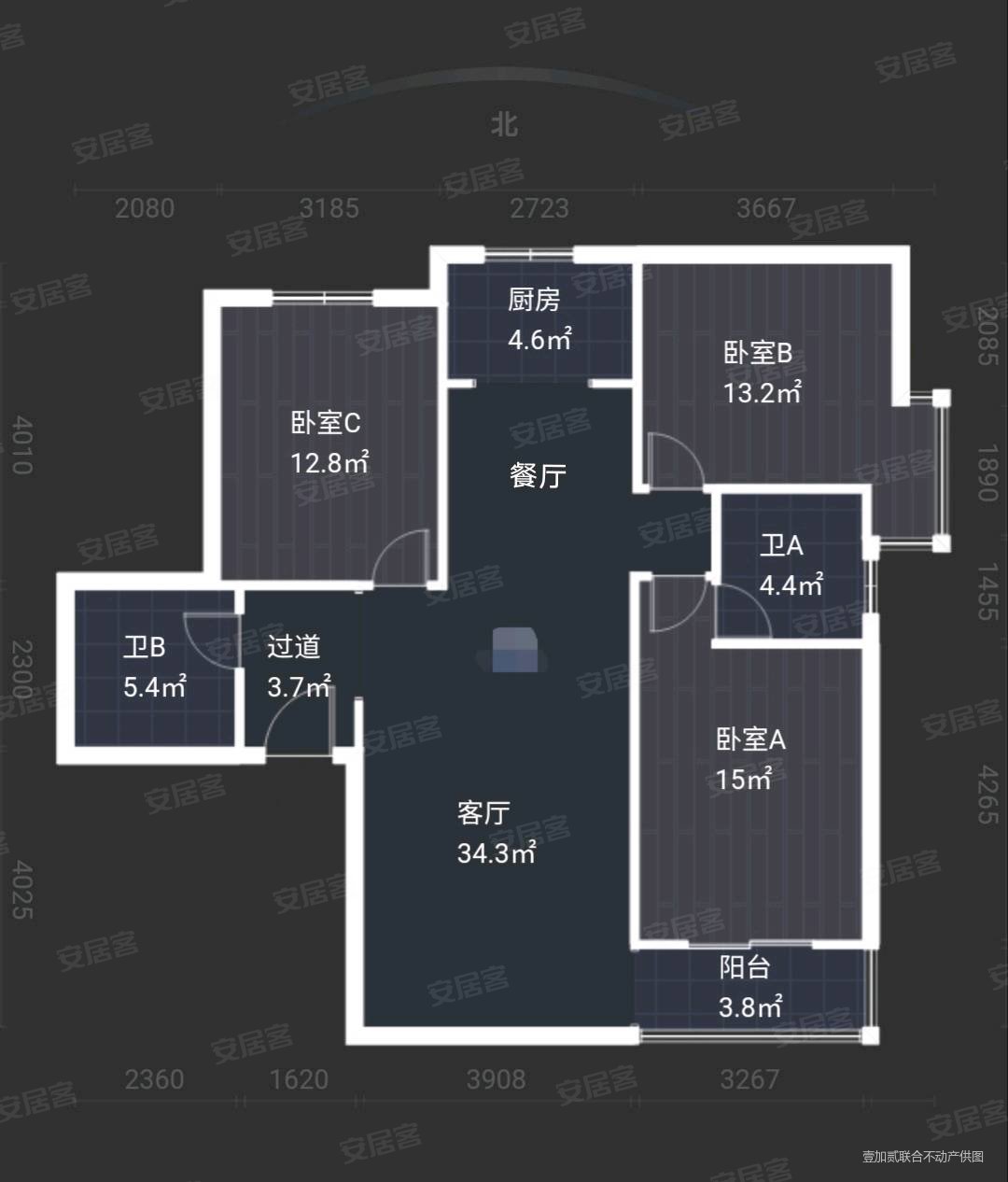 瑞城b区3室2厅2卫128
