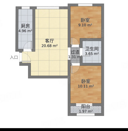 玉融苑2室1厅1卫77㎡西北45万