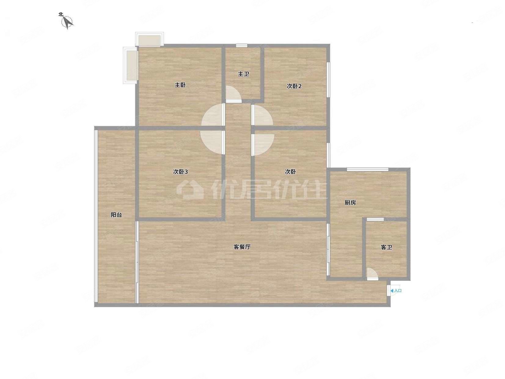 力元新城4室2厅2卫158㎡南北168万