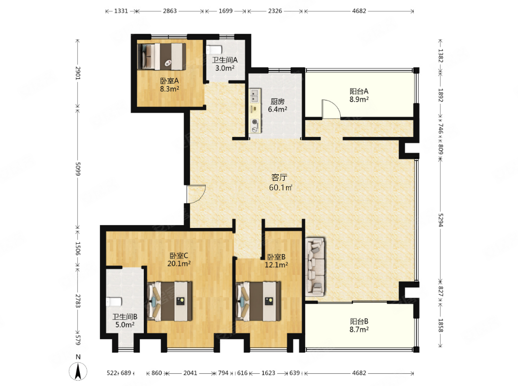 新出龙湖大平层送产权车位中心位置看房方便业主诚售