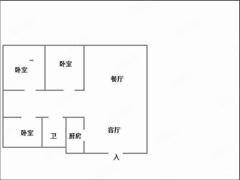 鸿润城3室2厅1卫114㎡南北68万