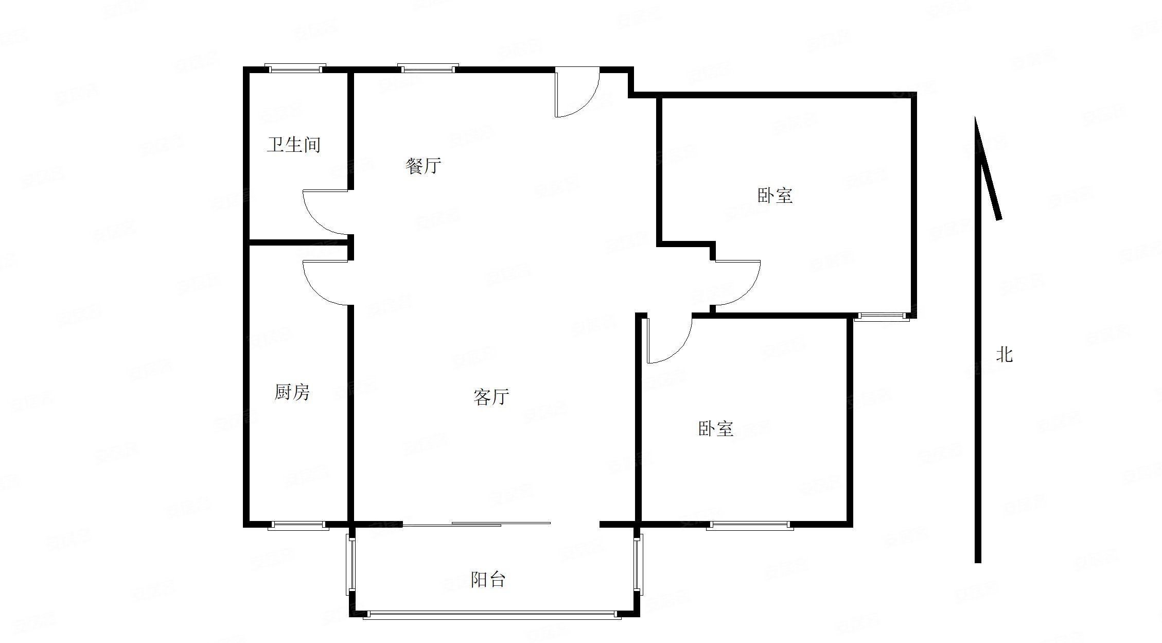 百仕凯旋城2室2厅1卫91.23㎡南280万