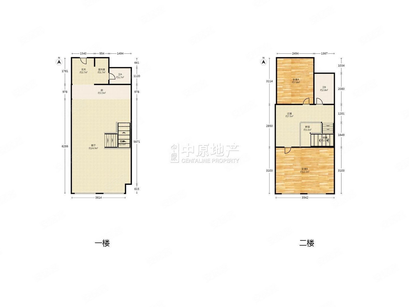 魔方社区2室2厅2卫54.82㎡南北78万