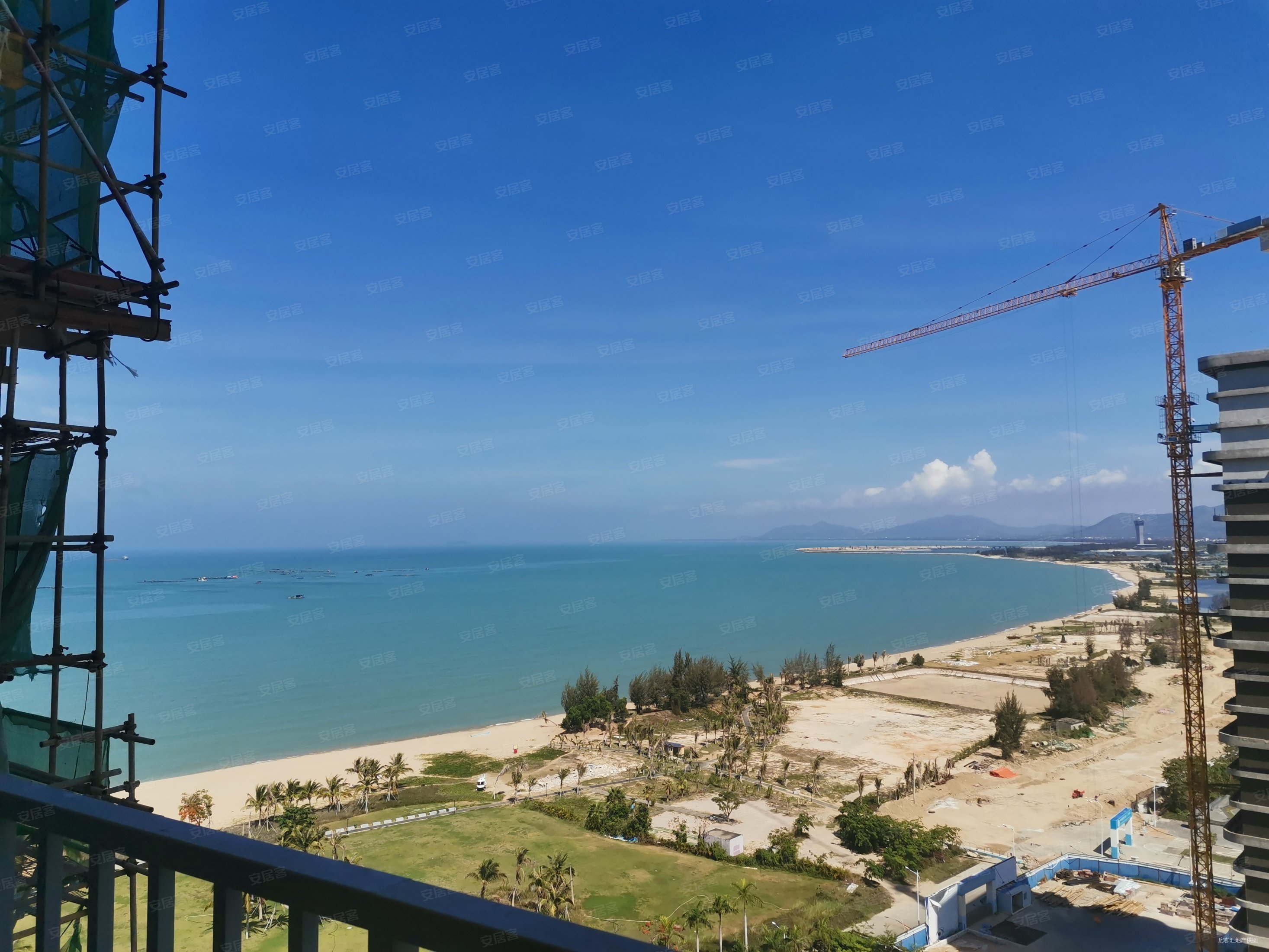 送80平花园一线海景龙栖湾新半岛离海50米精装复式小户型