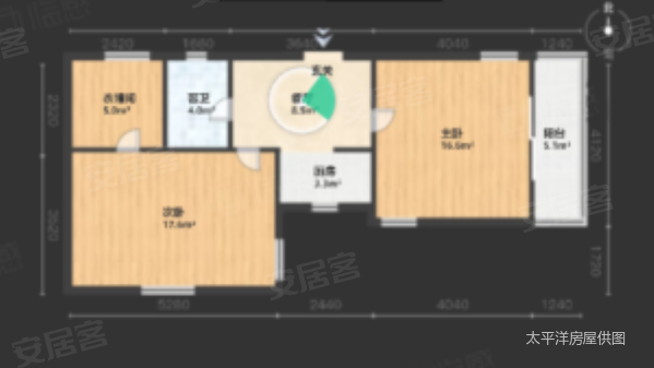 南天大楼2室1厅1卫65.82㎡南528万