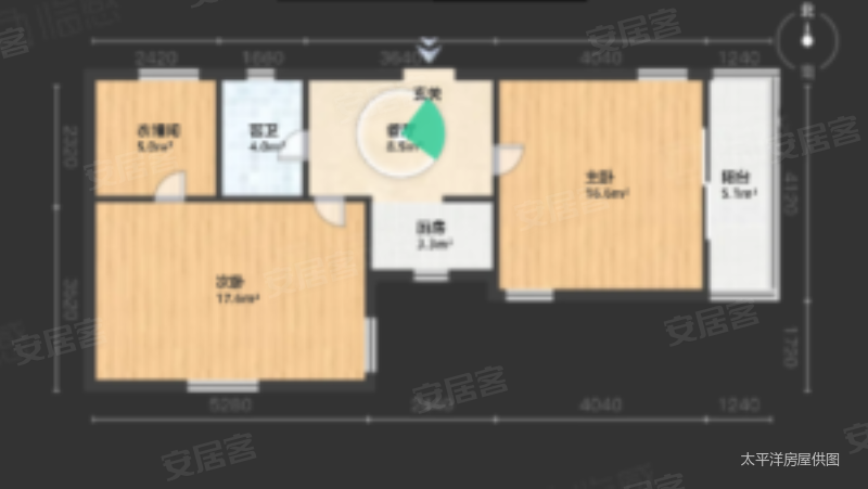 南天大楼2室1厅1卫65.82㎡南528万