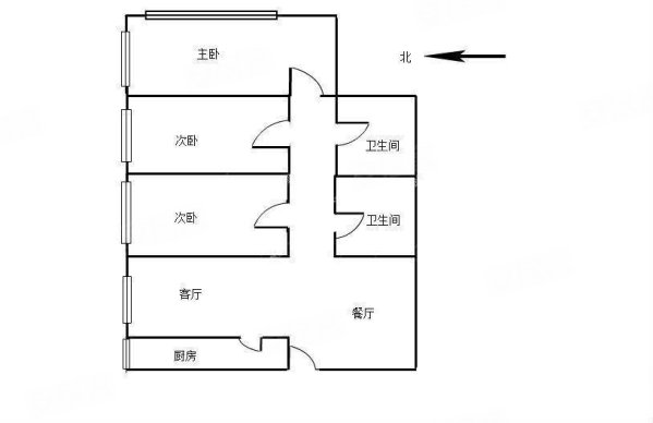 七彩俊园一期3室2厅2卫108㎡东北180万