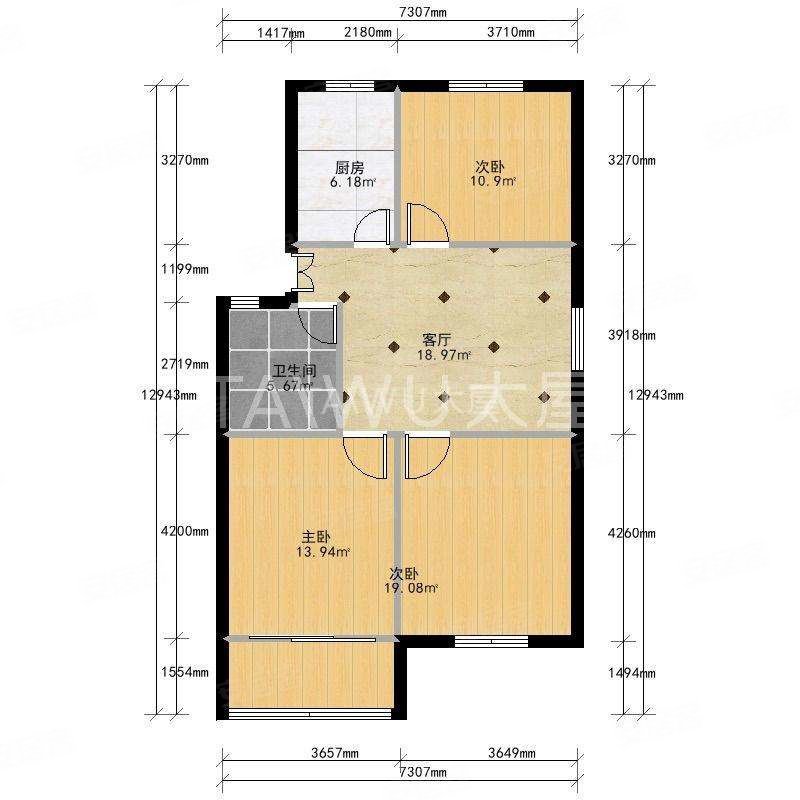 70平南北通透3室1厅满五住房楼层好视野无遮挡