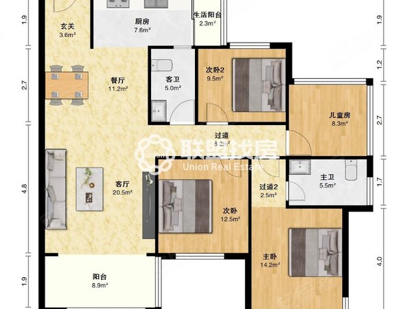 贵港港北普罗旺斯华泰荣御华泰荣御4房2厅出租 万达广场旁 家具家电