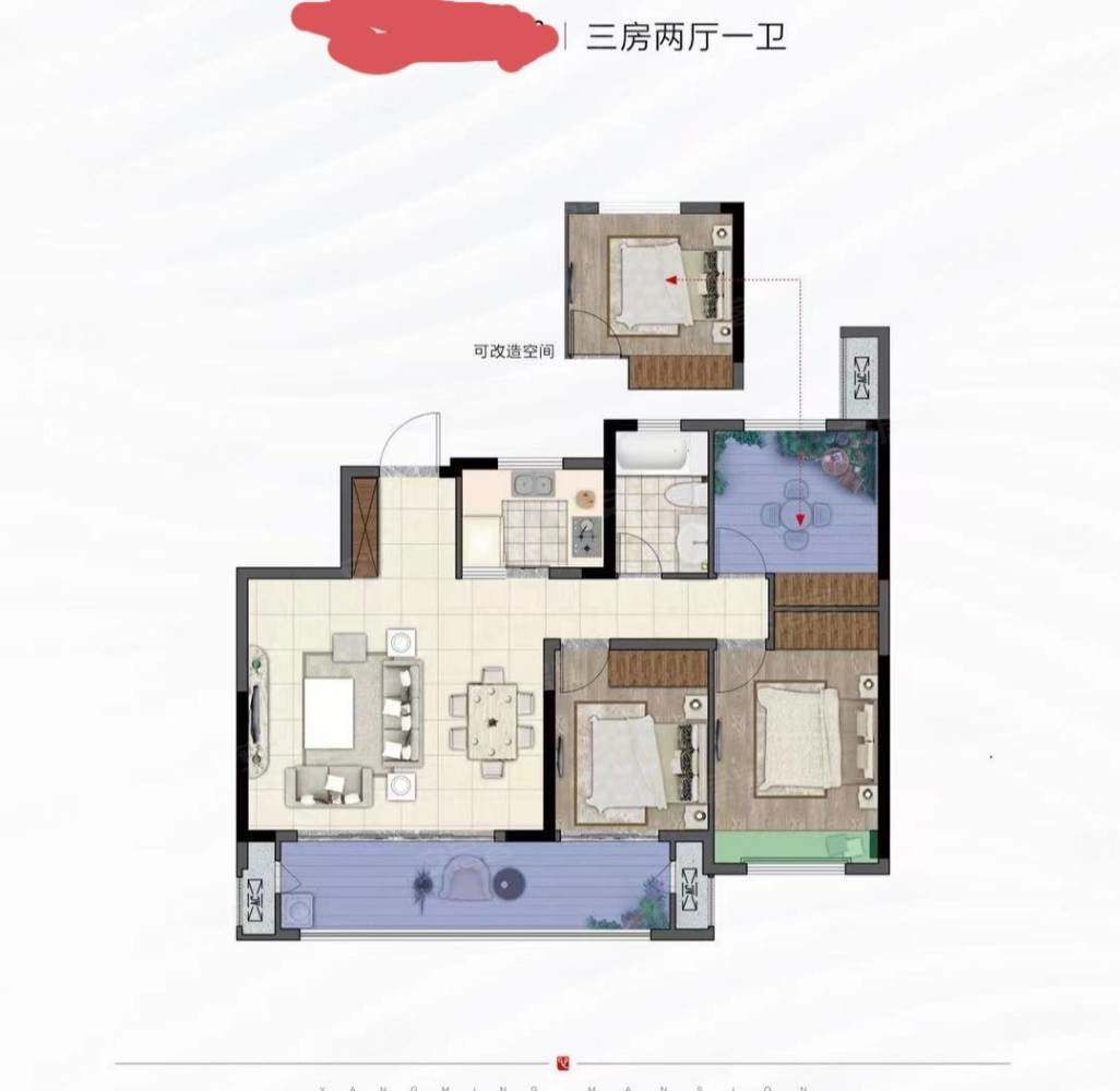 急售万桥新苑电梯房100平三室精装修