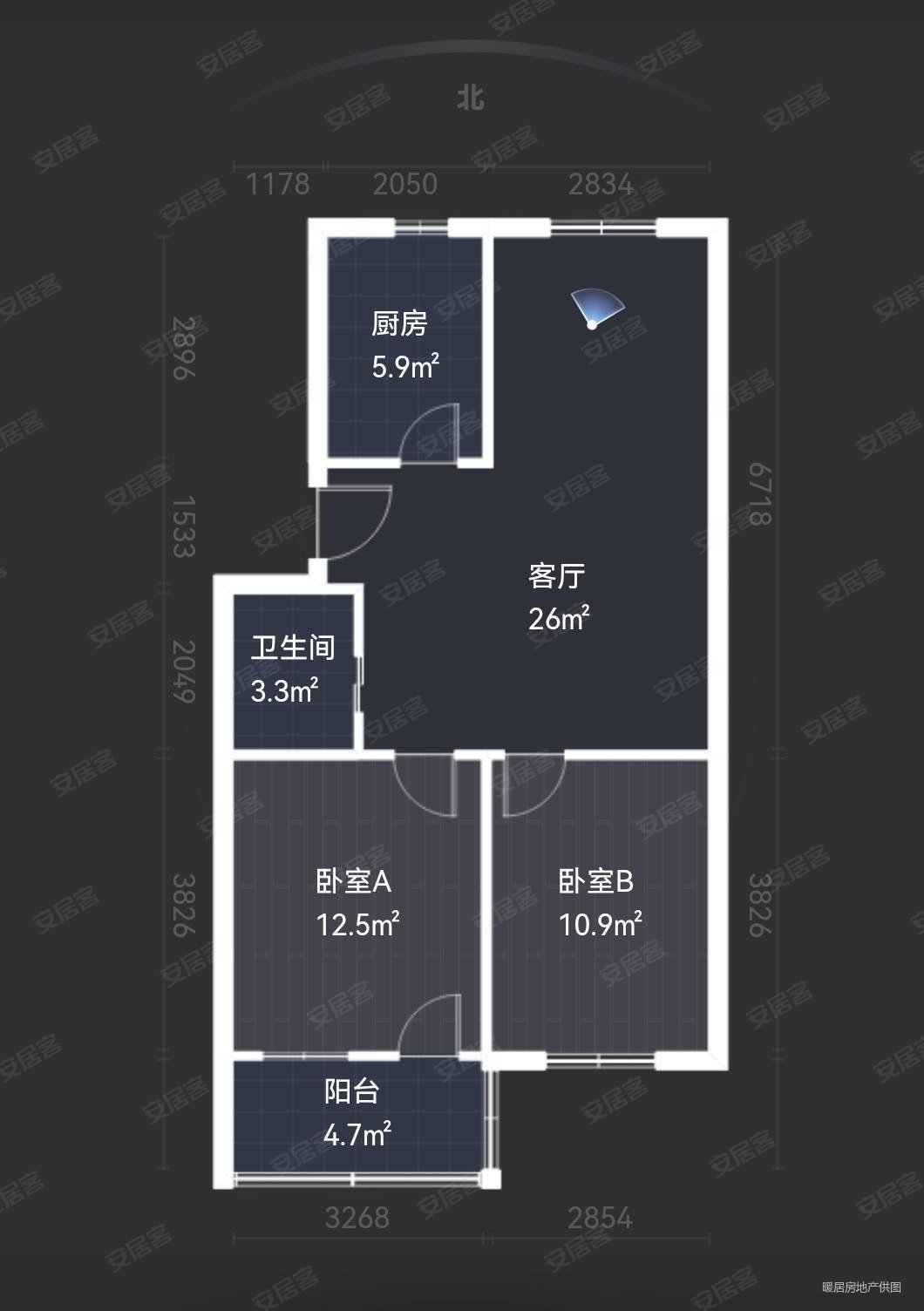 西河小区3楼户型方正海小储能一表看房有钥匙