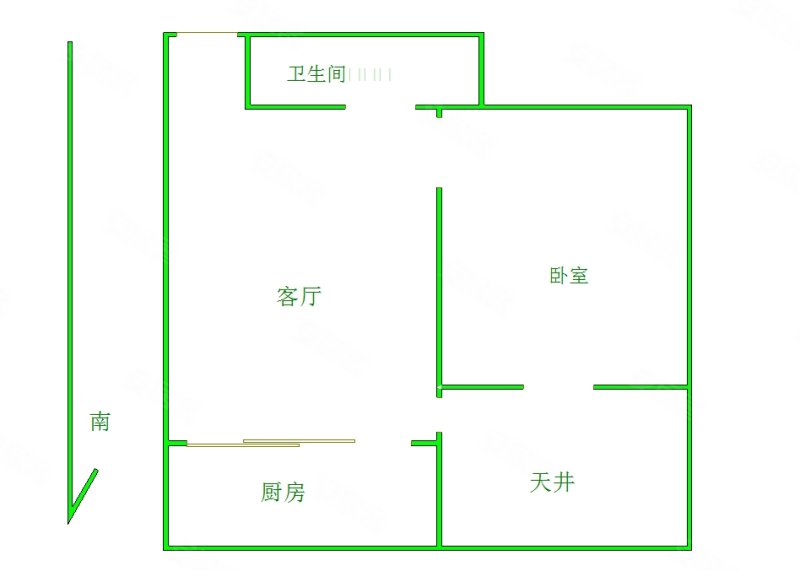 金丰新村1室1厅1卫47.13㎡南北235万