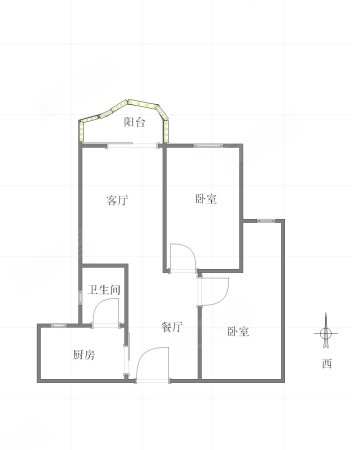 聚丰锦绣盛世2室2厅1卫85㎡南北92.5万