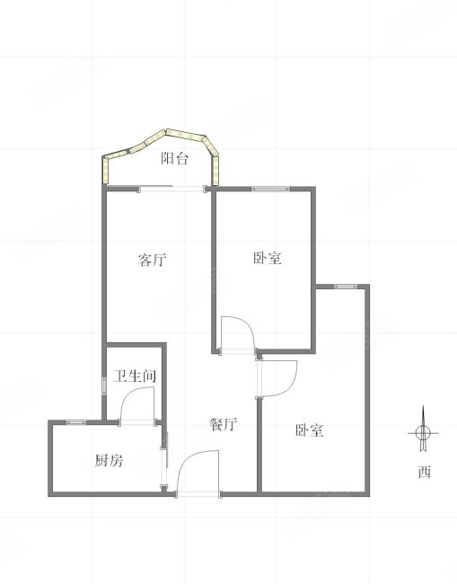 聚丰锦绣盛世2室2厅1卫85㎡南北92.5万