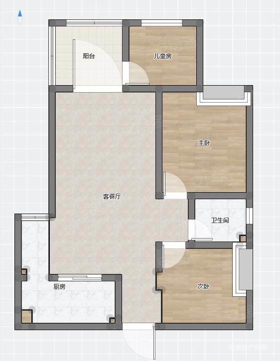 和邦中央半岛3室2厅1卫96.52㎡南46万