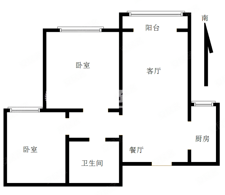 世嘉光织谷(东区)2室2厅1卫92.79㎡南195万