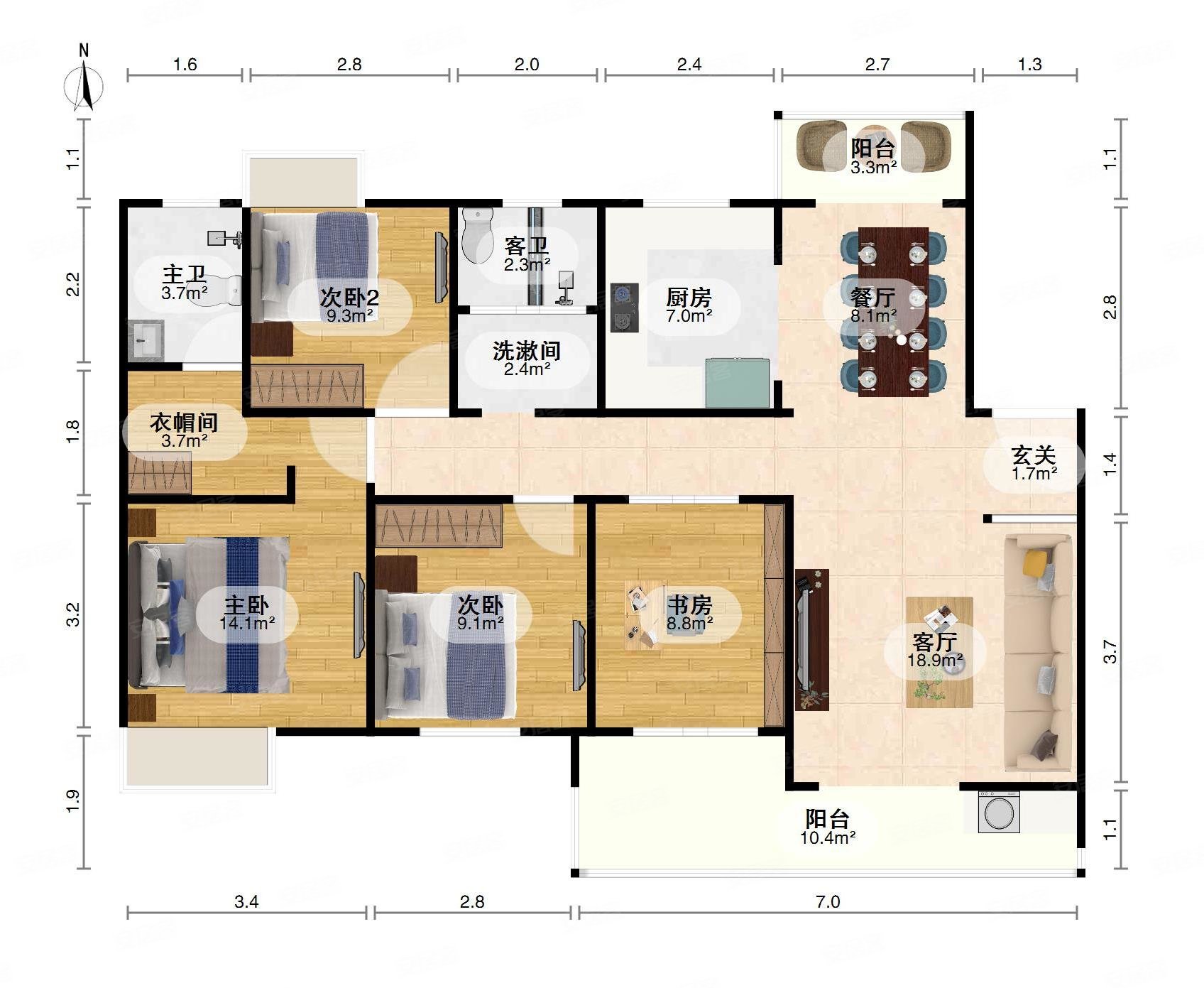 南北通透,清江山水二手房,348万,4室2厅,2卫,139平米-武汉安居客