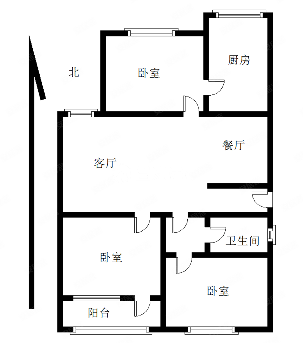 西溪花园3室1厅1卫105㎡南北139万