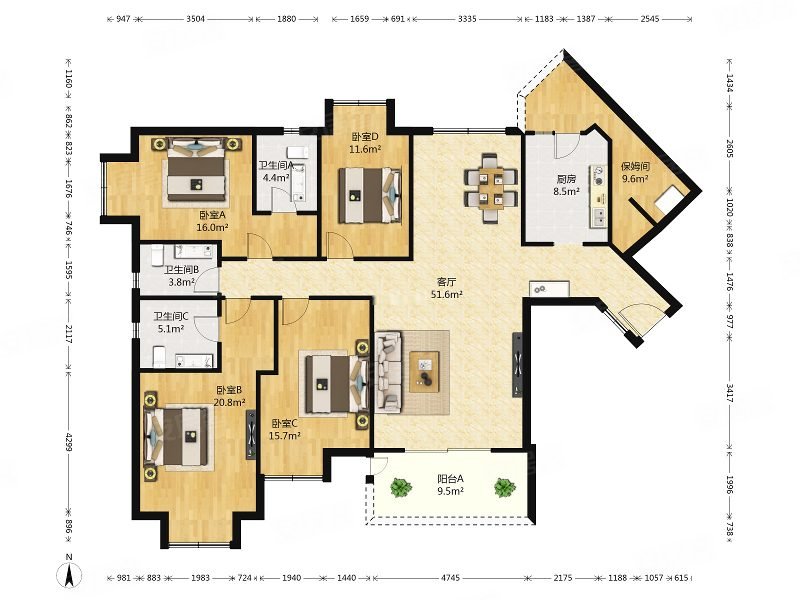 世纪江尚二手房,500万,4室2厅,3卫,185平米-武汉安居客