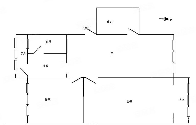 铁路16宿舍3室1厅1卫82㎡南北85万