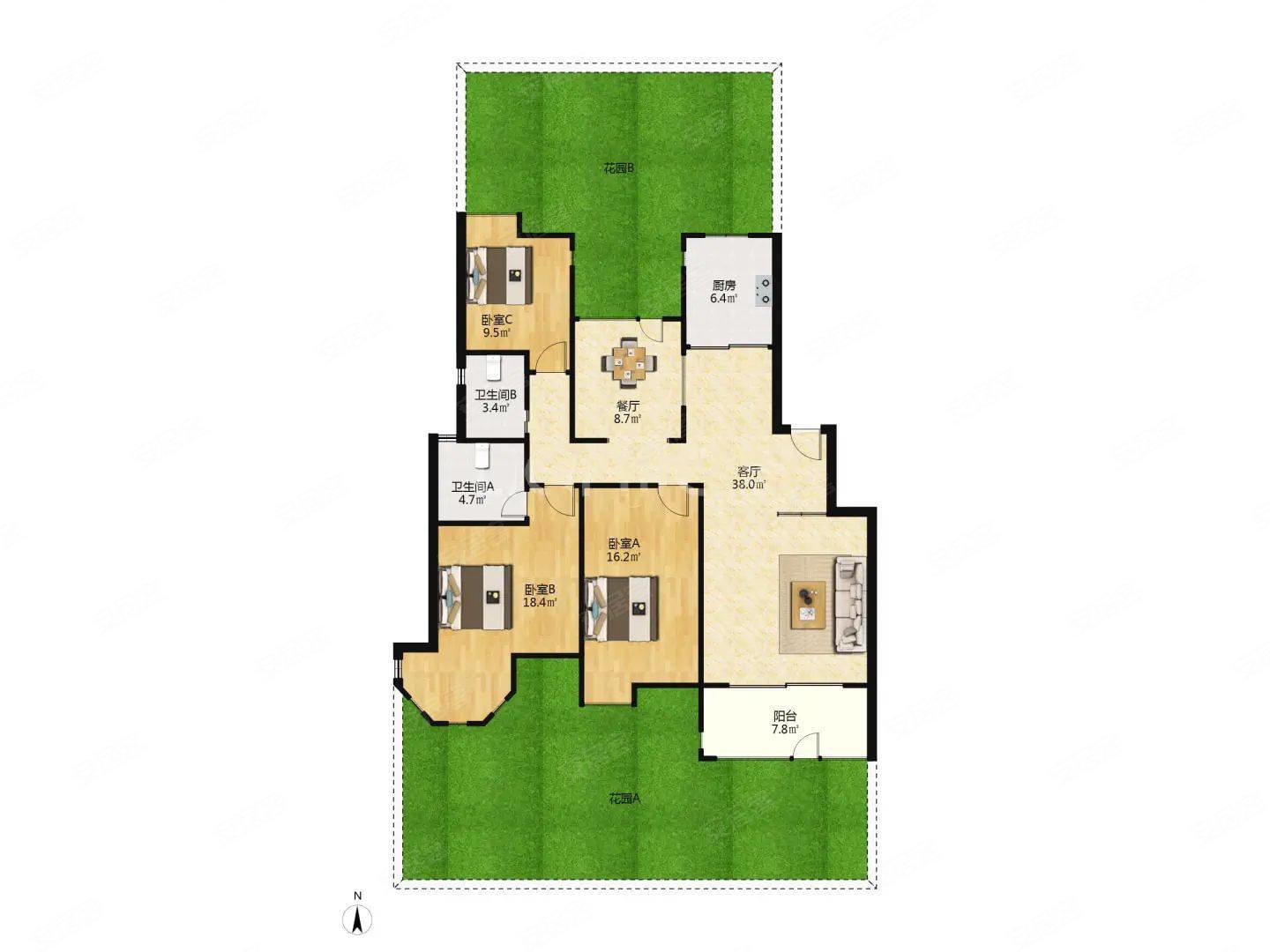 南山维拉4室2厅2卫143.22㎡南330万