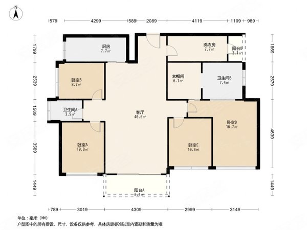 宝能城花园(东区) 4室2厅2卫 配套齐全 电梯房 精装修,南山租房-深圳