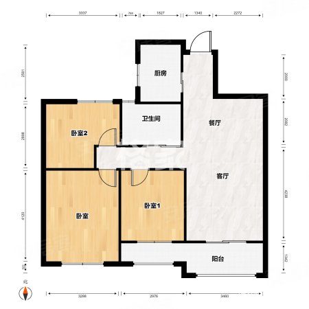 白金湾3室2厅1卫91㎡南北138万