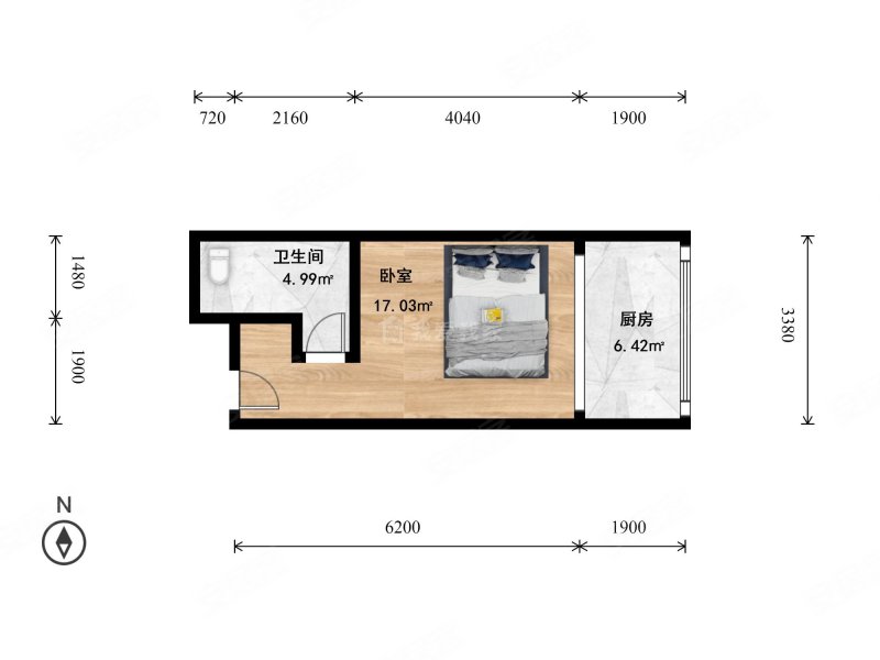 官苑8号1室0厅1卫43.13㎡东640万