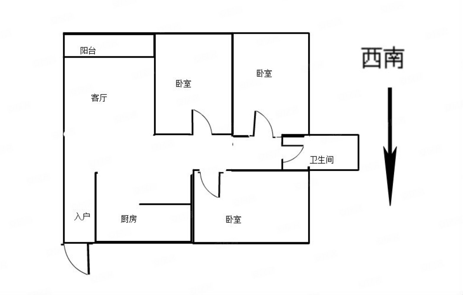 尚城华府简装三居室121平75万有证可分期双气小高层全明户型