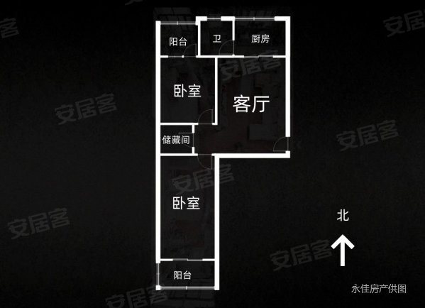 天安小区2室1厅1卫84.04㎡南北69万