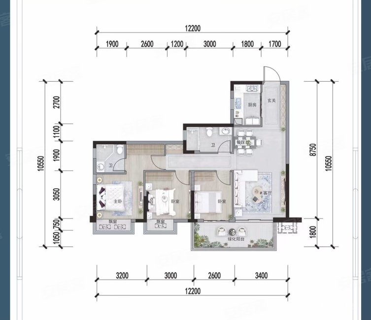 金悦湾二手房,63万,3室2厅,2卫,96.2平米-南宁安居客