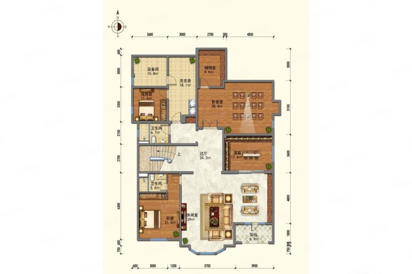 北京壹号庄园(东方普罗旺斯四期)5室3厅1卫696.94㎡北5299万