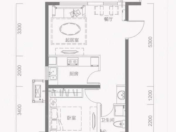 大运河府,瑞景街租房,河府 1室1厅1卫 电梯房 精装修63平米,北辰租房